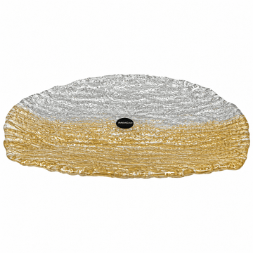 ArdaCam - Ramos Rectangular Plate - 34.5x23.8 cm - Gold & Silver Foil
