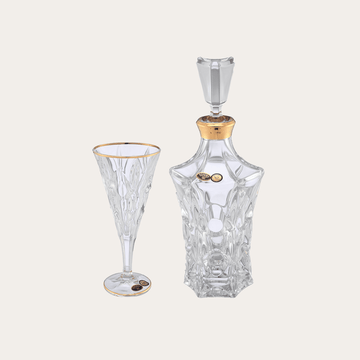 Bohemia Crystal - Drink Set 7 Pieces - Gold - Crystal