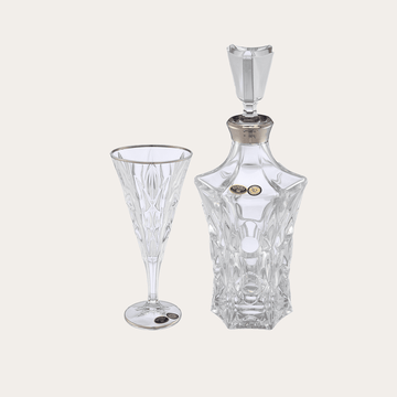 Bohemia Crystal - Drink Set 7 Pieces - Silver