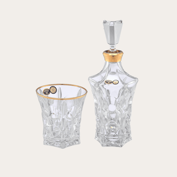 Bohemia Crystal - Drink Set 7  Pieces -  Gold - Crystal
