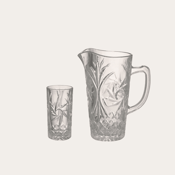 Drink Set 7 Pieces - Decorated Glass - 270005604