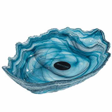 ArdaCam - Vita Oval Bowl - 21x14 cm - Alabaster White & Black