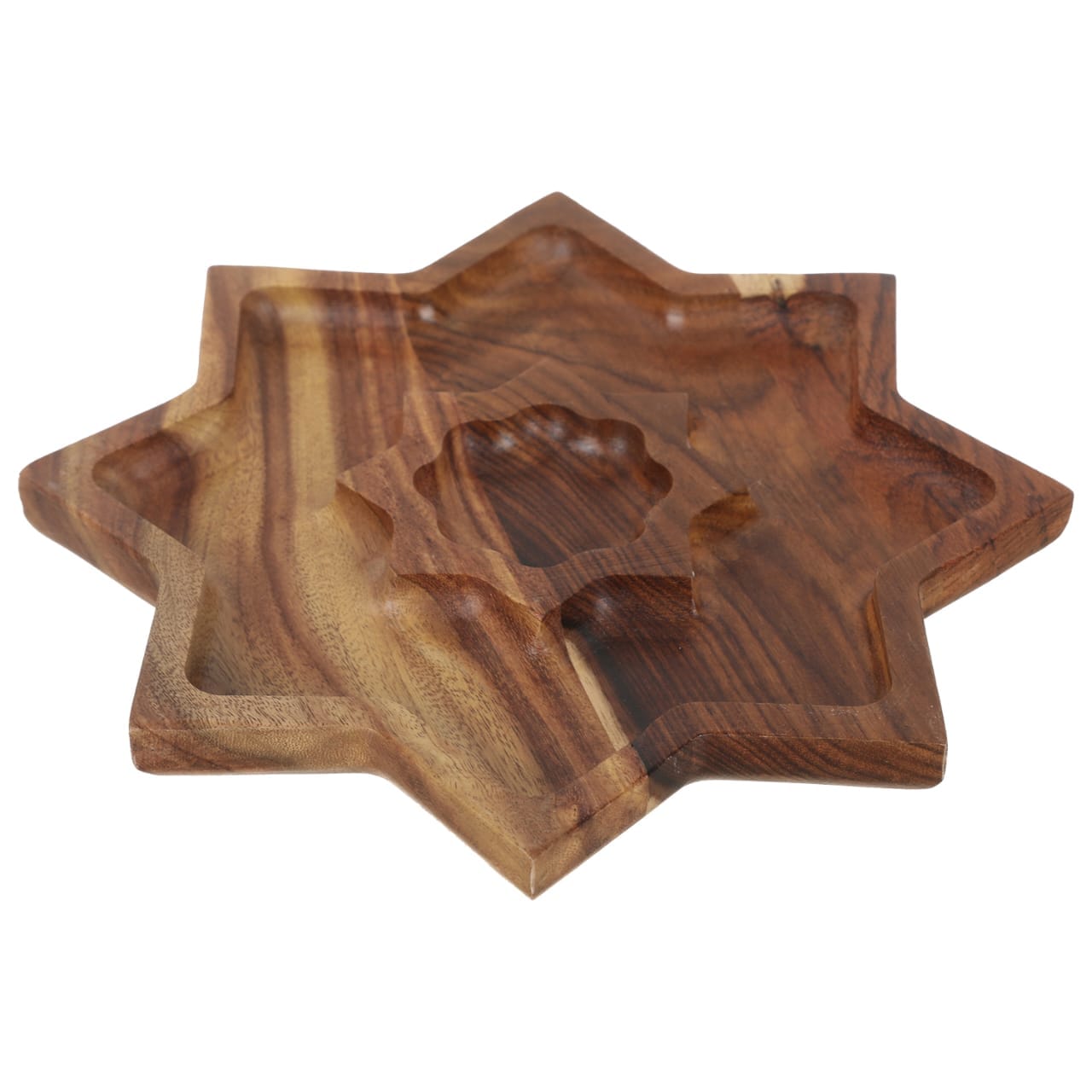 Senzo - Wooden Star Shaped Platter for Snacks & Nuts - 25x25cm