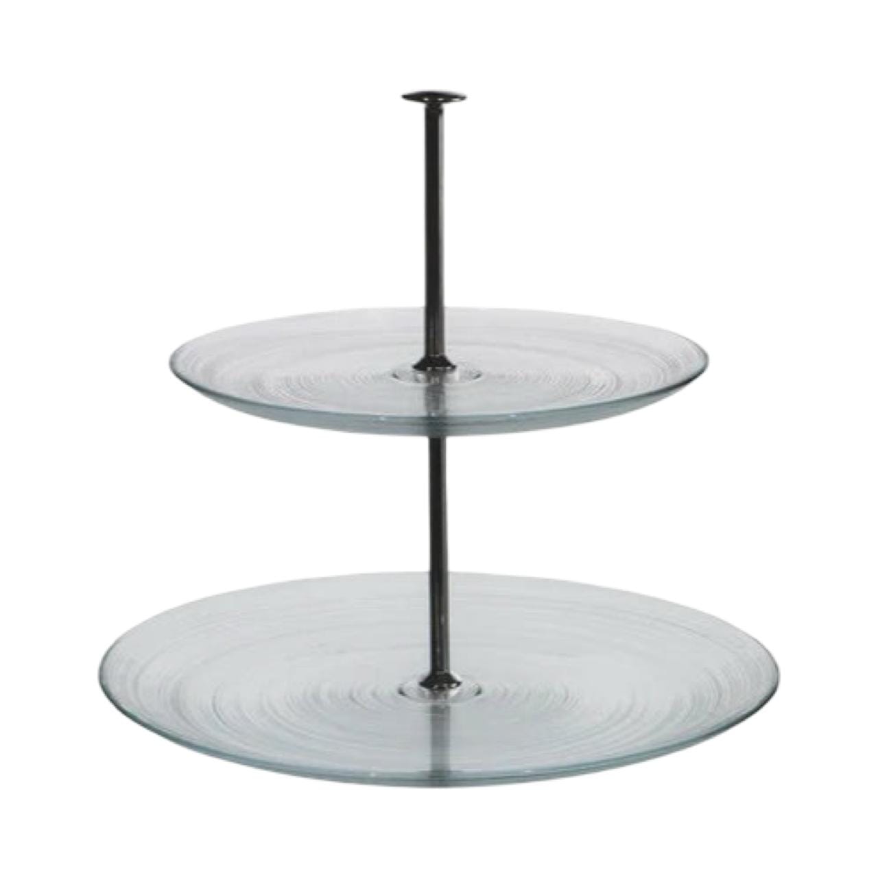 Ardacam - Circle 2-Tier Serving Platter - Clear - 24cm - Glass