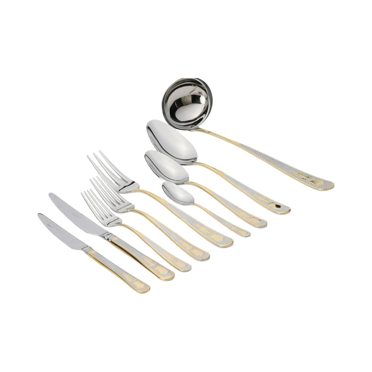 Herdmar - Guell Cutlery Set 75 Pieces - Gold & Silver - Stainless Steel 18/10