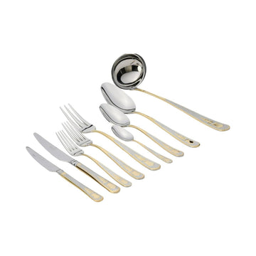 Herdmar - Guell Cutlery Set 75 Pieces - Gold & Silver - Stainless Steel 18/10