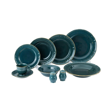 Noritake - Daily Use Dinner Set 40 Pieces - Dark Green & Gold - Porcelain