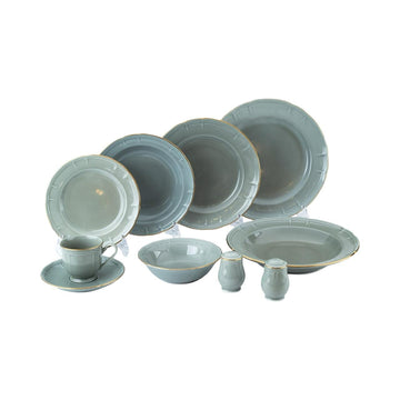 Noritake - Daily Use Dinner Set 40 Pieces - Light Green & Gold - Porcelain