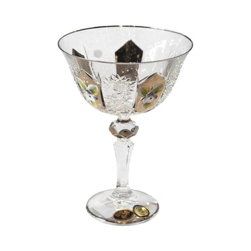 Bohemia Crystal - Jelly Glass Set 6 Pcs - Silver & Flowers - 200ml