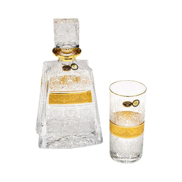 Bohemia Crystal - Crystal Hand-cut Drink Set 7 Pieces - Gold - 750ml & 350ml