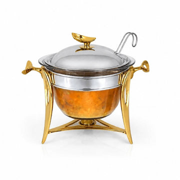 Royal Alfredo - Soup Bowl With Ladle Silver & Gold - 4L