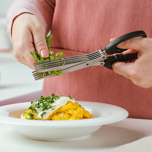 Nava - Misty 5 Blade herb scissors with cleaning comb - 19cm