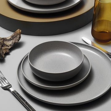 Kutahya - Daily-use Dinner Set 24 Pieces - Porcelain - Grey