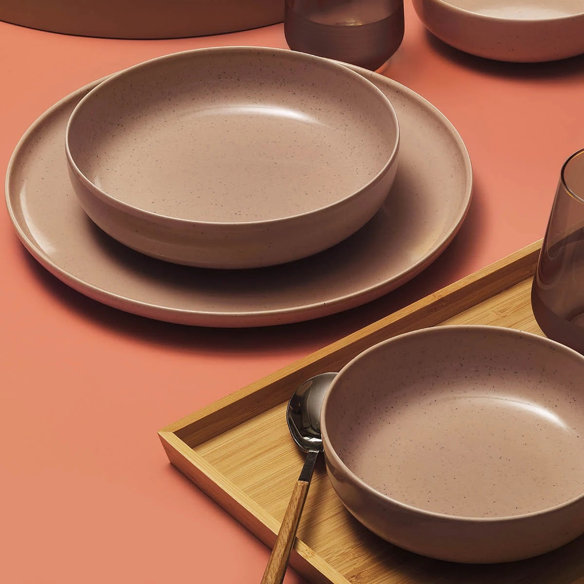 Kutahya - Daily-use Dinner Set 24 Pieces - Porcelain - Pink