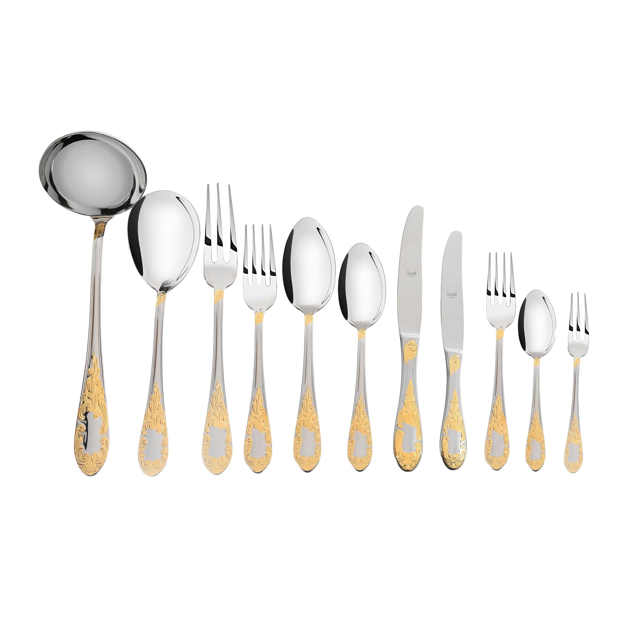 Mepra - Cutlery Set 99 Pieces - Stainless Steel 18/10 - Gold - Wooden Box - 100002122