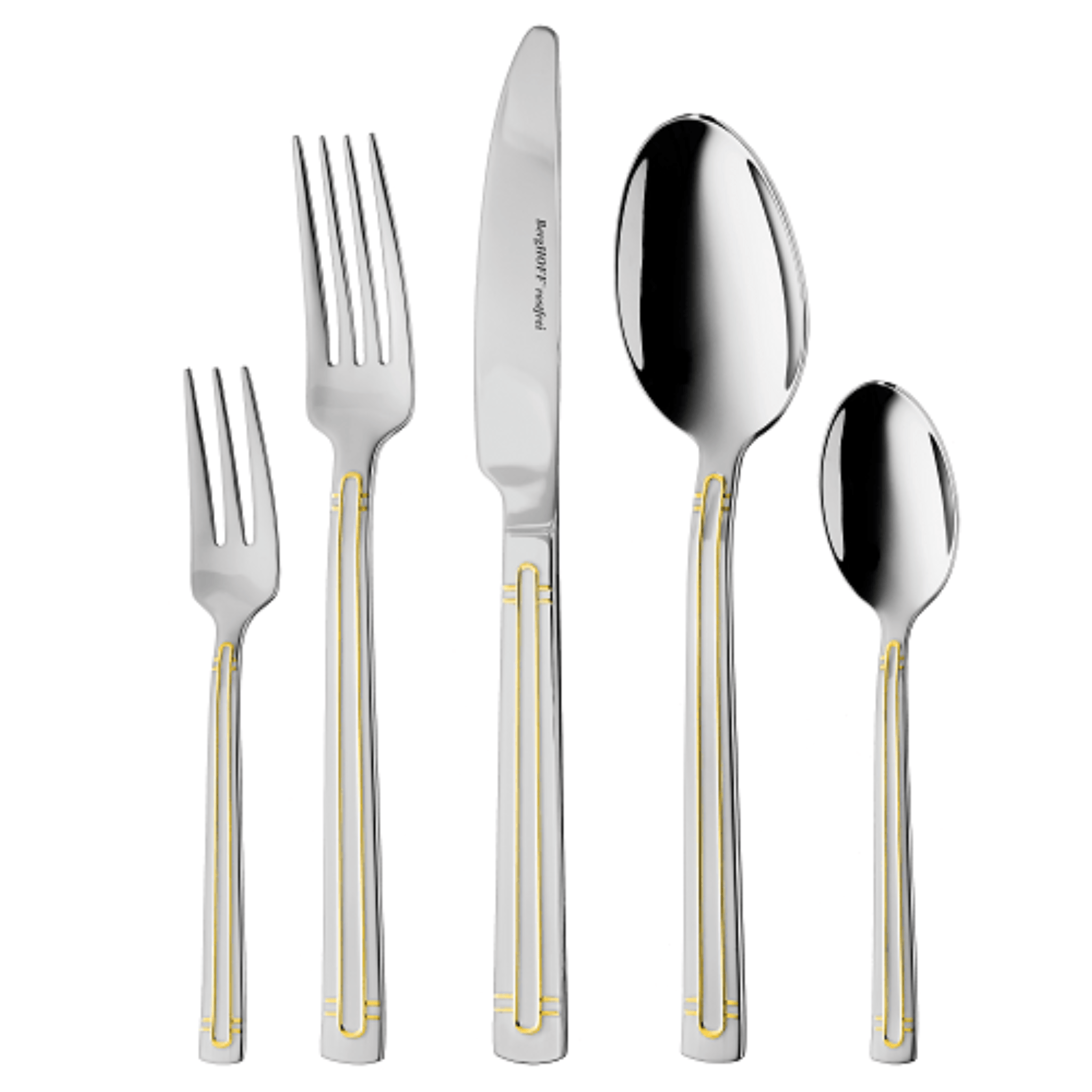 BergHOFF - Essentials Daily Use Cutlery Set 30 Pieces - Stainless Steel - Silver & Gold - 100002514