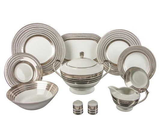 Falkenporzellan - Dinner Set 112 Pieces - Porcelain - Silver - 1300013