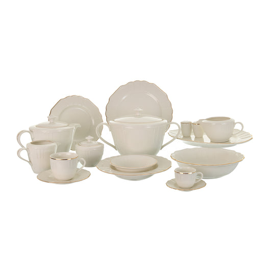 Elizabeth - Dinner Set 124 Pieces - Porcelain - Gold - 130001197