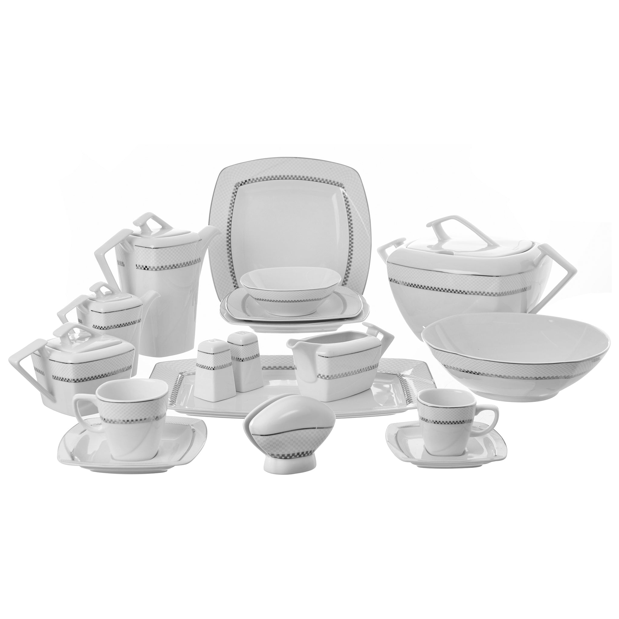 RAK - Dinner Set 69 Pieces - Porcelain - Silver - 130001210