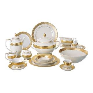 Falkenporzellan - Dinner Set 112 Pieces - Porcelain - Gold - 1300026