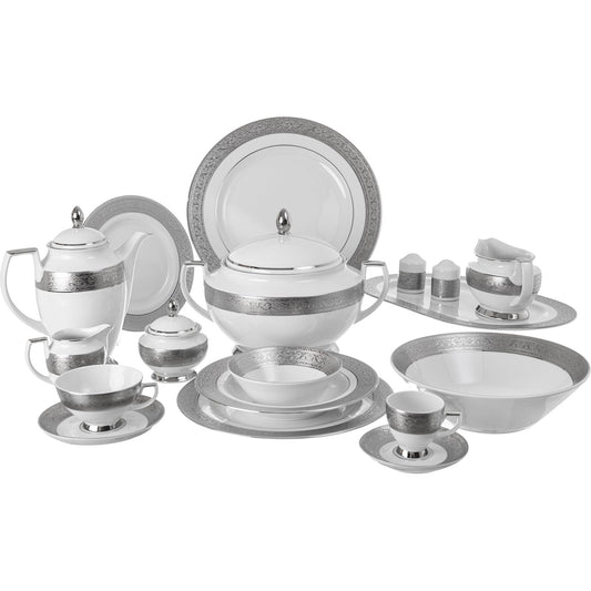 Falkenporzellan - Dinner Set 112 Pieces  - Porcelain - Silver - 1300027