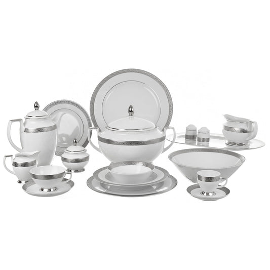 Falkenporzellan - Dinner Set 112 Pieces - Porcelain - Silver - 1300029