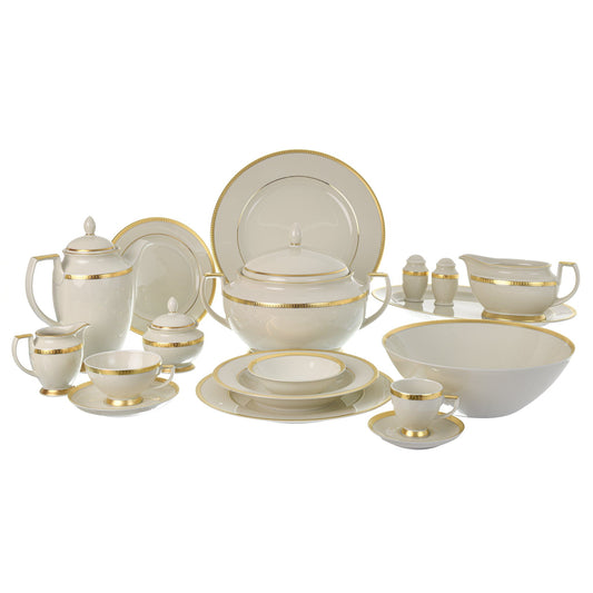 Falkenporzellan - Dinner Set 112 Pieces - Porcelain - Gold - 1300037