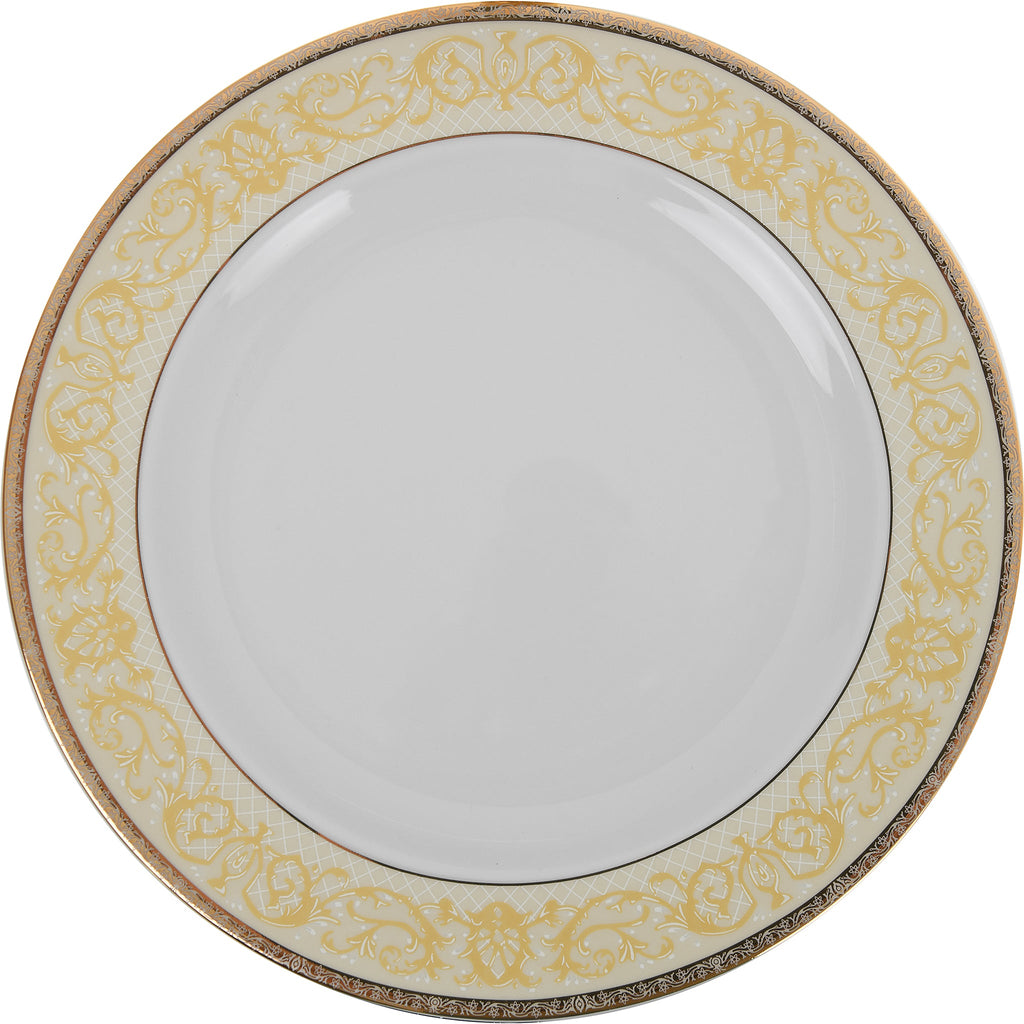 Falkenporzellan - Dinner Set 112 Pieces - Porcelain - Yellow & Gold - 1300042