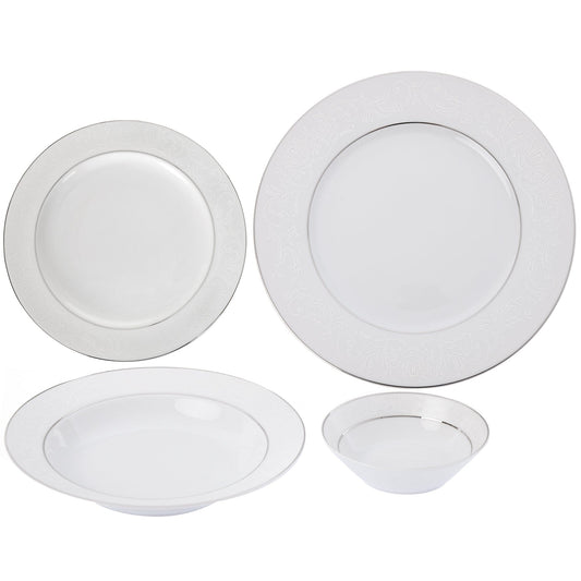 Falkenporzellan - Dinner Set 112 Pieces - Porcelain - Silver - 1300043