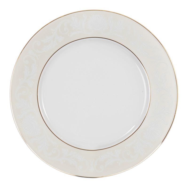 Falkenporzellan Dinner Set 112pcs - Porcelain - Light Beige with Gold rim - 1300063