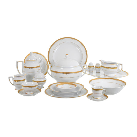Falkenporzellan - Dinner Set 112 Pieces - Porcelain - Gold - 1300066