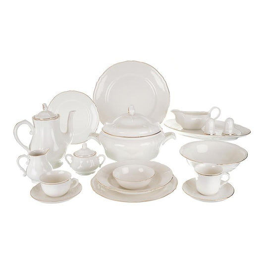 Falkenporzellan - Dinner Set  112 Pieces - Porcelain - Gold - 1300068