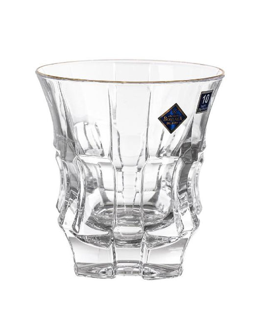 Bohemia Crystal - Tumbler Glass Set of 6 Pieces Gold 300ml - 2700011