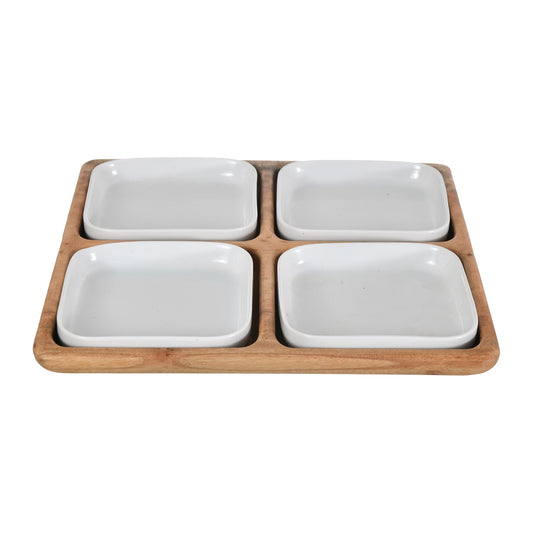 Senzo - Squared Hors D'oeuvre 4 Parts With Bowls - 5900027