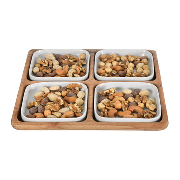 Senzo - Squared Hors D'oeuvre 4 Parts With Bowls - 5900027