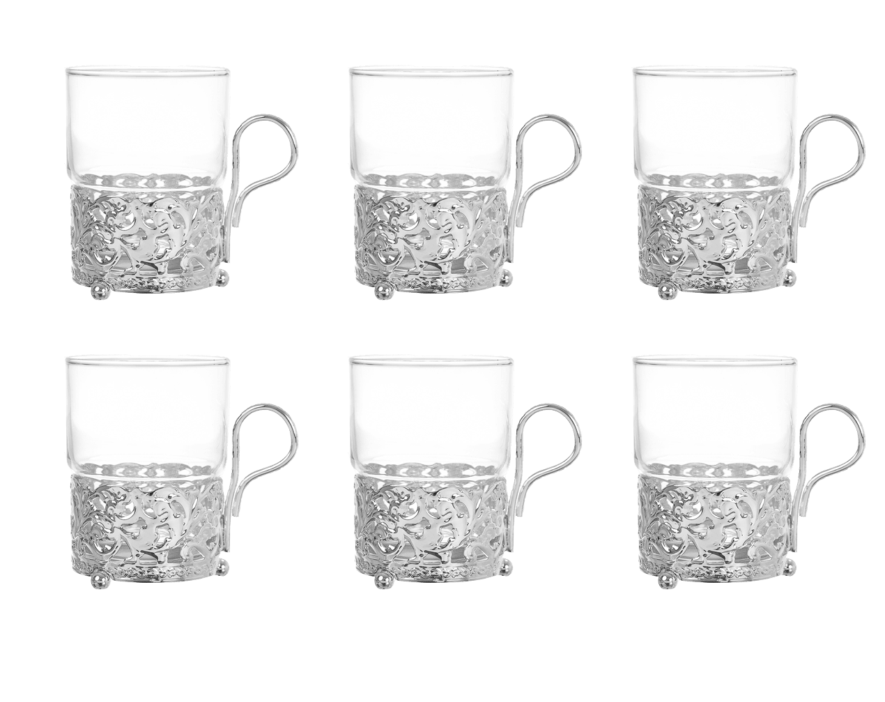 كوين آن - طقم شاي مطلي بالفضة - معدن مطلي بالفضة - 26000271