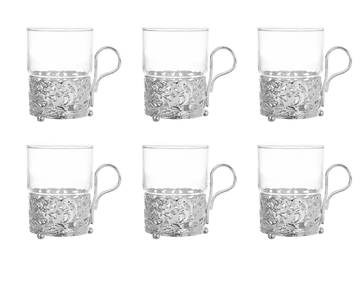 كوين آن - طقم شاي مطلي بالفضة - معدن مطلي بالفضة - 26000271