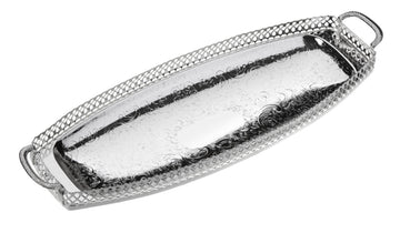 Queen Anne - Cookies Tray with Handles - Silver Plated Metal - 44x15cm - 26000402