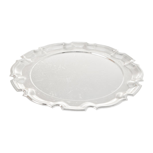 Queen Anne - Round Hors d'oeuvre 5 Parts with Silver Plated Center Cover & Tray - Silver Plated Metal & Glass - 25cm - 26000447