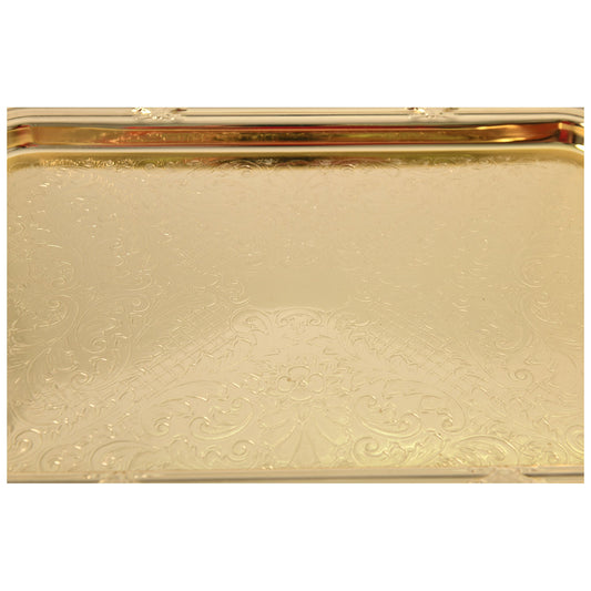 Queen Anne - Rectangular Tray - Gold Plated Metal - 41x25.5cm - 26000490