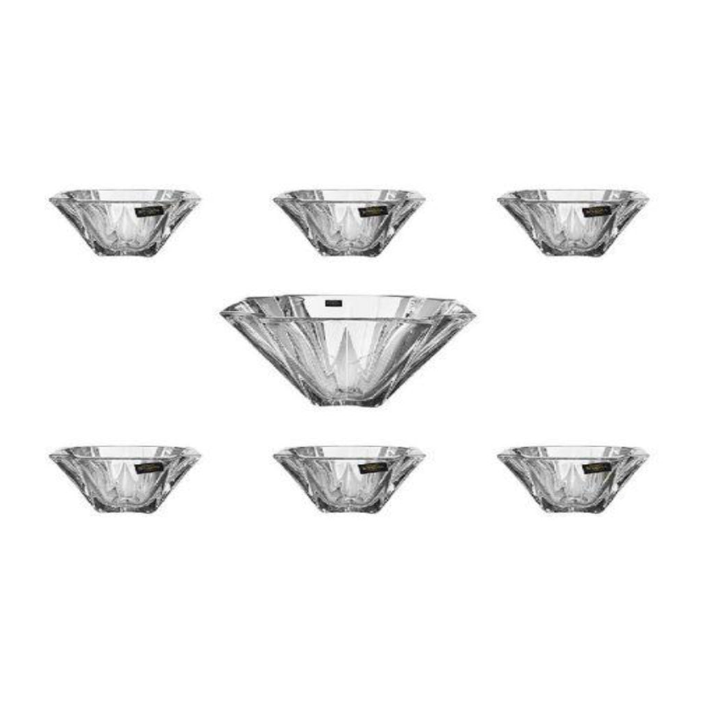 Squared Bohemia Crystal Bowl Set 7 Pieces - 2700010094