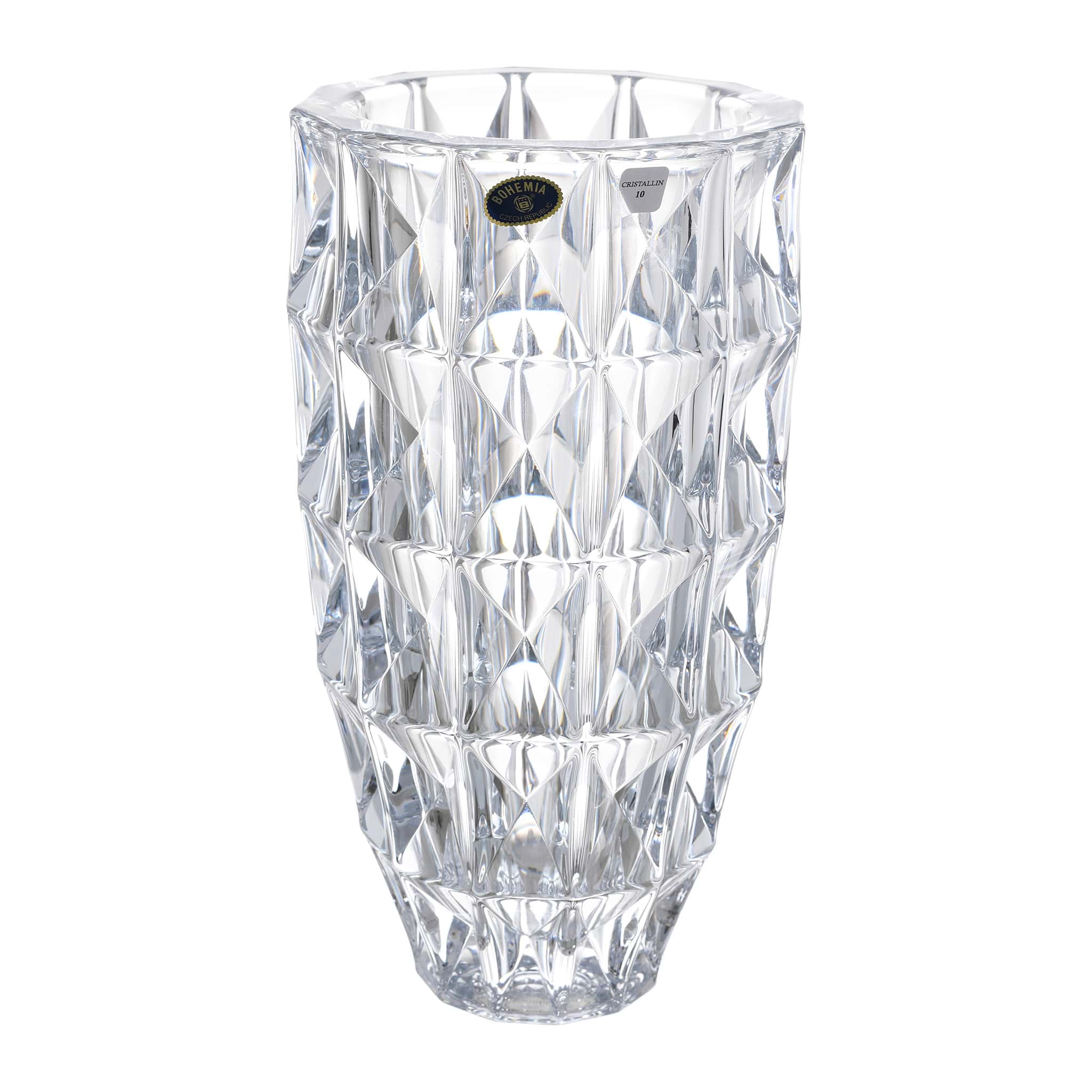 Bohemia Crystal - Diamond Crystal Vase - 25.5 cm