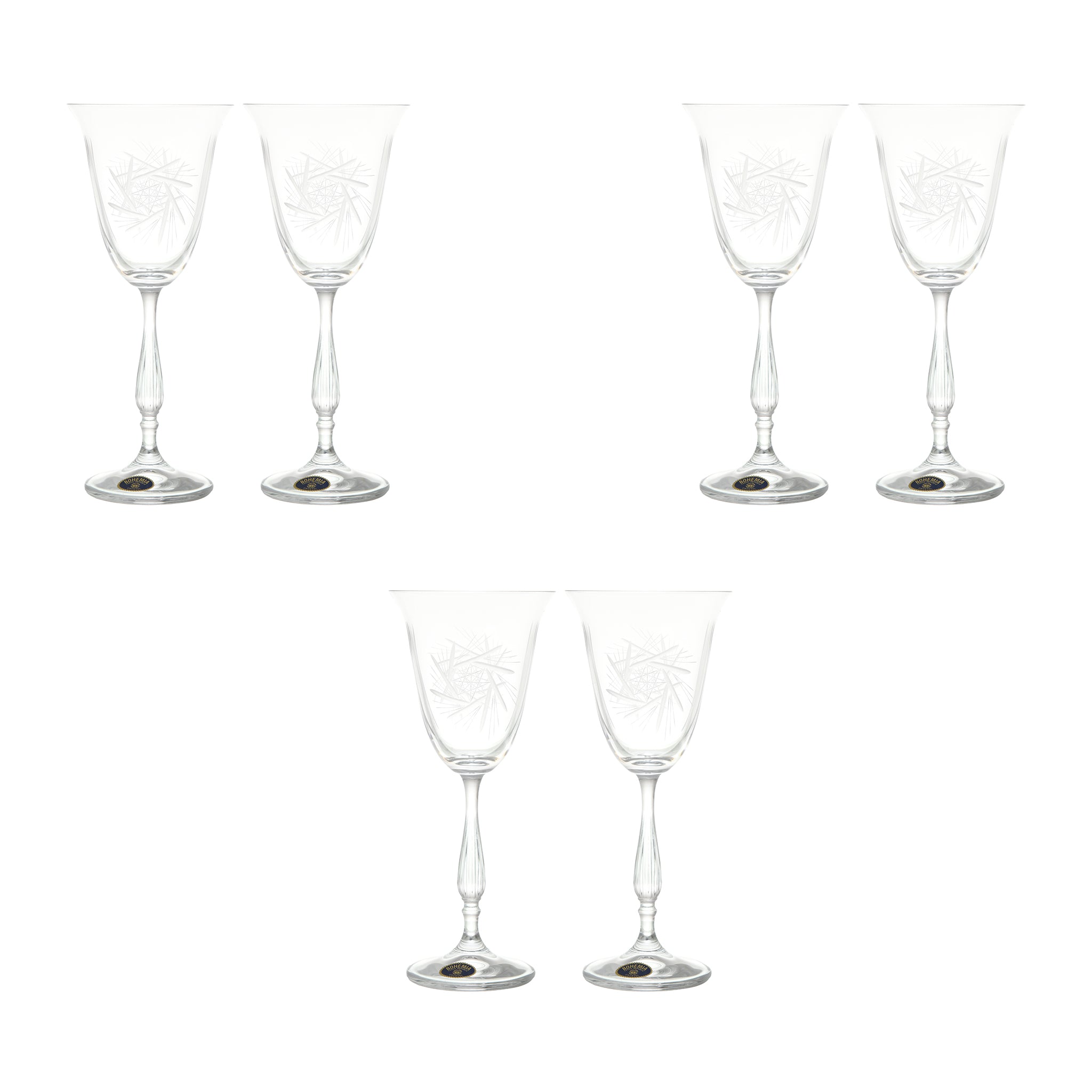 Bohemia Crystal - Goblet Glass Set 6 Pieces - 185ml - 2700010181