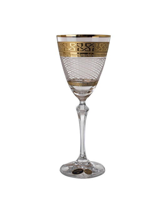 Bohemia Crystal - Goblet Glass Set 6 Pieces - Gold - 250ml - 2700010268