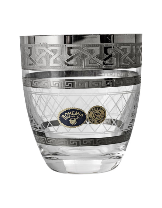 Bohemia Crystal - Tumbler Glass Set 6 Pieces - Silver - 210ml - 2700010269