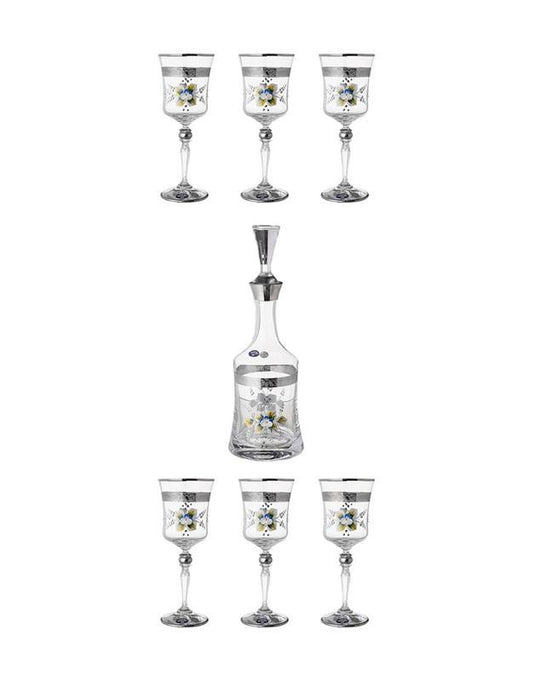 Bohemia Crystal - Drink Set 7 Pieces - Silver - 2700010343