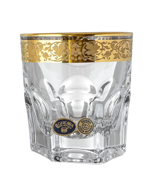 Bohemia Crystal - Tumbler Glass Set 6 Pieces - Gold - 300ml - 2700010465