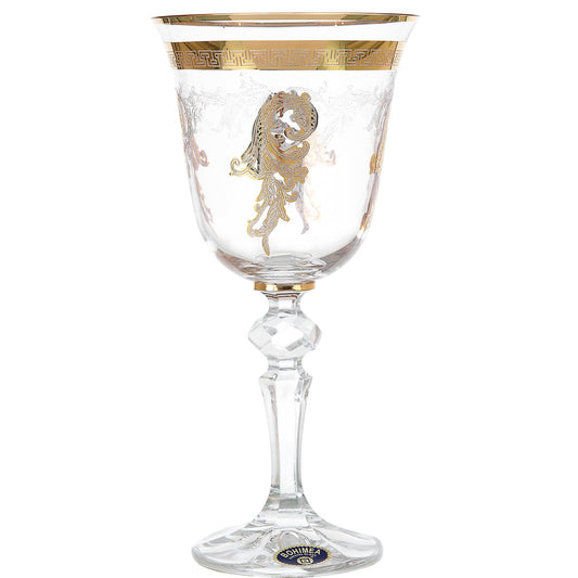 Bohemia Crystal - Goblet Glass Set 6 Pieces - Gold - 220ml - 2700010659