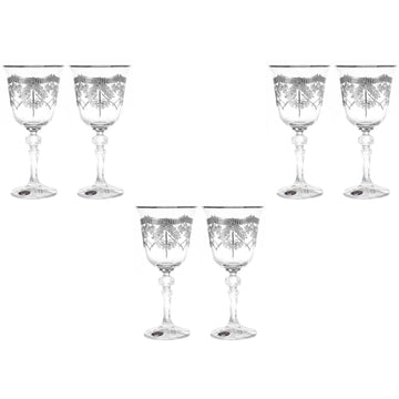 Bohemia Crystal - Goblet Glass Set 6 Pieces - Silver - 220ml - 2700010667
