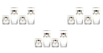 بوهيميا كريستال - طقم أكواب زجاج 12 قطعة - ذهبي - 300 مل & 280 مل - 2700010708